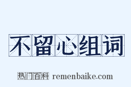 不留心组词是什么意思的图片